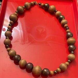 SASSY JONES Afrocentric, Natural Wooden Bead Necklace